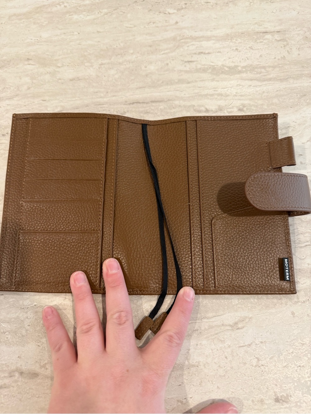 Moterm Brown Pebbled Leather Planner Cover Organizer 7x5 Snap Closure A6 - Picture 3 of 3